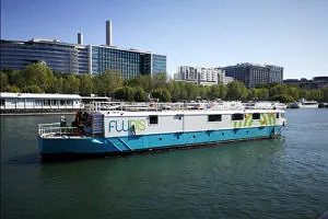 PowerRack on board the logistics boat 'fludis', Paris, France