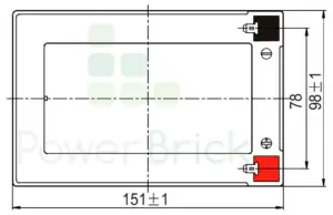 LiFePo4 battery 12V-12Ah - Top