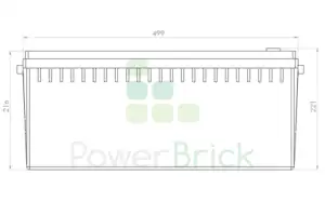 LFP battery 12V-250Ah - Side